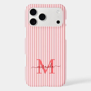 Red & White Stripes Monogram Initial