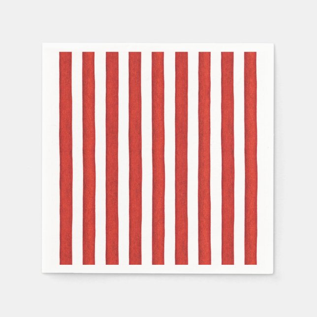 Red & White Stripes Napkin (Front)