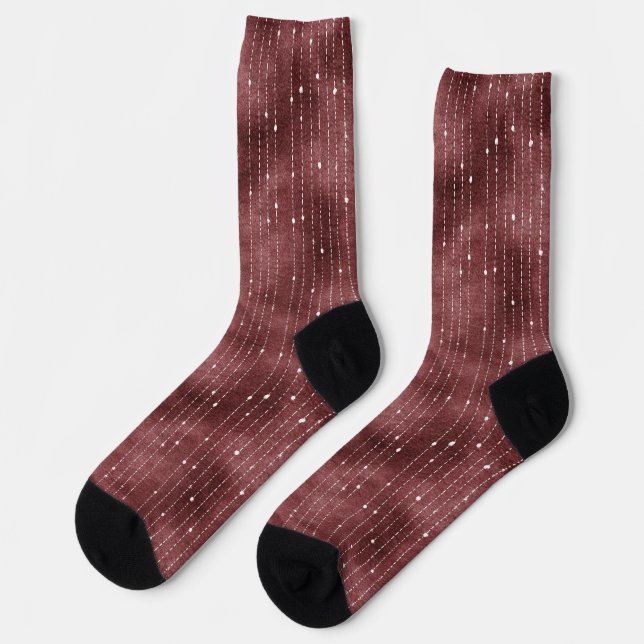 Red White Stripes Socks (Left)