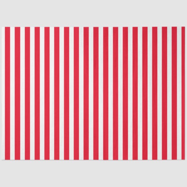 Red white stripes striped pattern circus carnival tissue paper (Front)