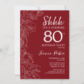 Red White Surprise 80th Birthday Invitation (Front)