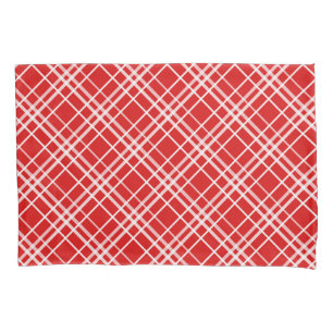 Red White Tartan Plaid Pattern Design Pillowcase