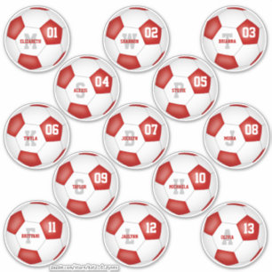 red white team colours individual soccer players
