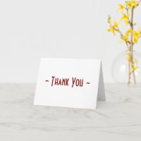 Red & White Text-Based Folded Thank You