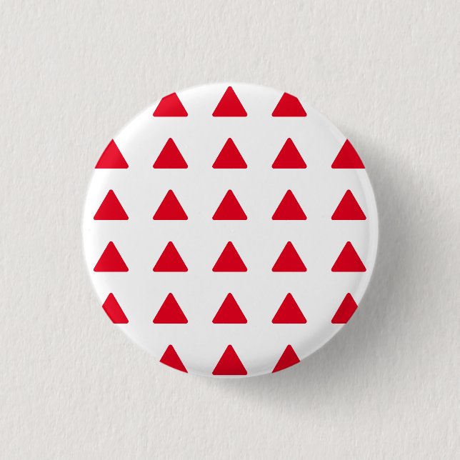 Red White Triangle Pattern Modern Artwork 3 Cm Round Badge (Front)