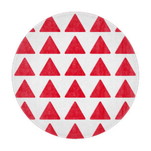 Red White Triangle Pattern Modern Artwork Cutting Board