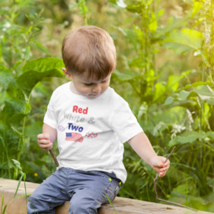 Red, White & Two 2nd Birthday Toddler T-Shirt