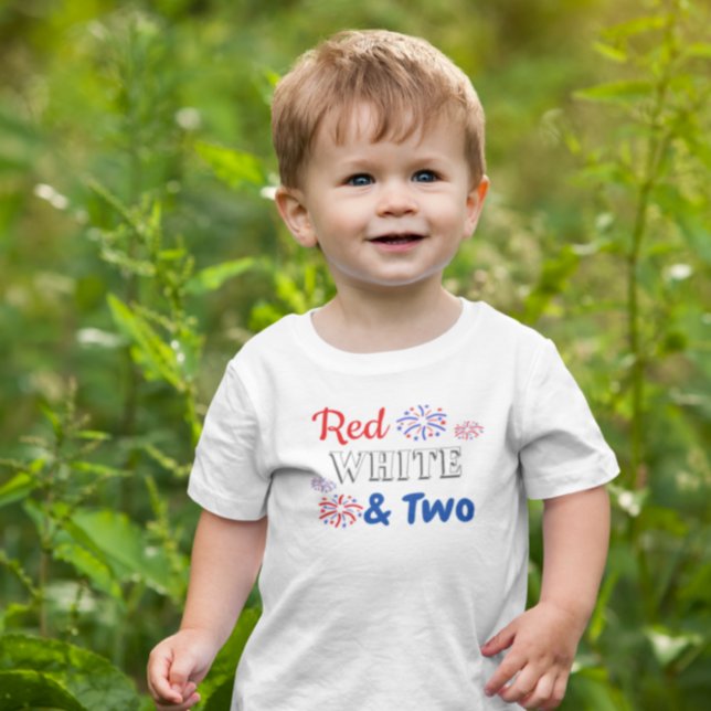 Red White & Two 2nd Birthday Toddler T-Shirt (Creator Uploaded)