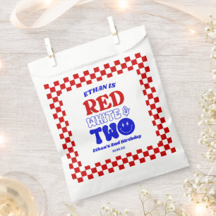 Red White & Two 4th of July 2nd Birthday Party Favour Bag
