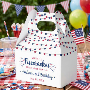 Red, White & Two! 4th Of July 2nd Birthday Party Favour Box