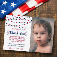 Red, White & Two 4th Of July 2nd Birthday Photo