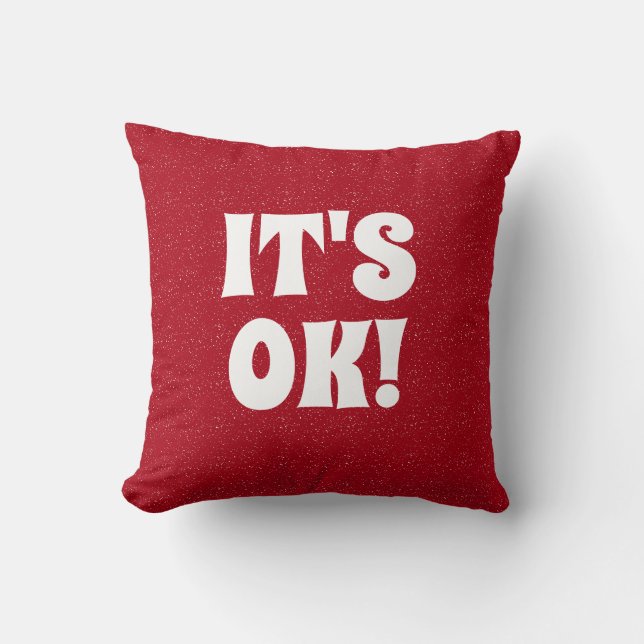 red white typography cool funny cute retro bold cushion (Front)