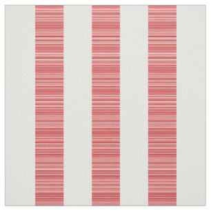 Red White Vertical Modern Stripes Fabric