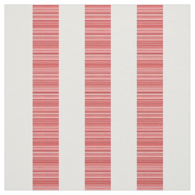 Red White Vertical Modern Stripes Fabric (Swatch)