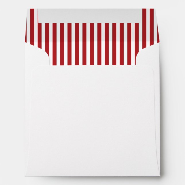 Red White Vertical Stripe Lined Envelope (Back (Bottom))