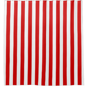 Red White Vertical Stripe NL #0 Shower Curtain