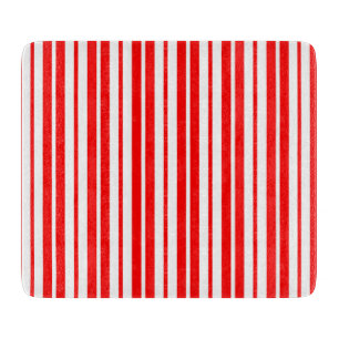 Red White Vertical Stripes Pattern Design Cutting Board