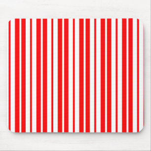 Red White Vertical Stripes Pattern Design Mouse Pad