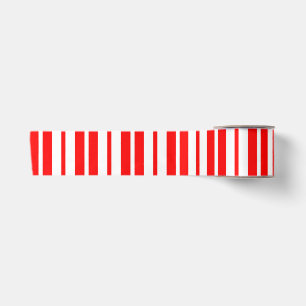 Red White Vertical Stripes Pattern Design Satin Ribbon
