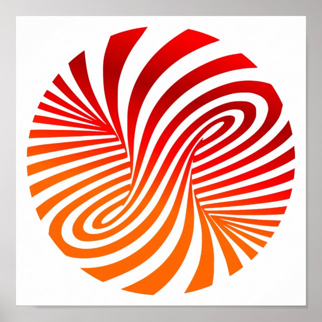 Red & White Vortex Pattern - Optical Illusion  Poster (Front)