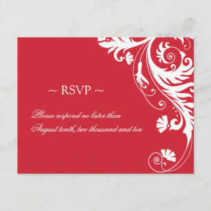Red & White Wedding Reply Cards