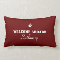 Red White Welcome Aboard Boat Nautical
