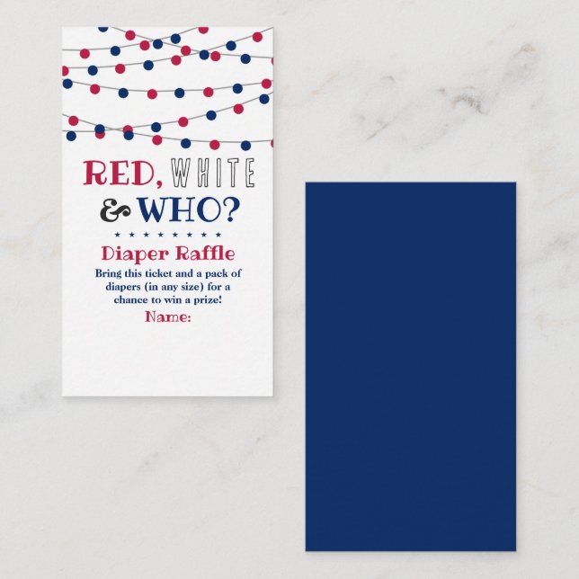 Red, White & Who? 4th Of July Gender Reveal Party Enclosure Card (Front/Back)