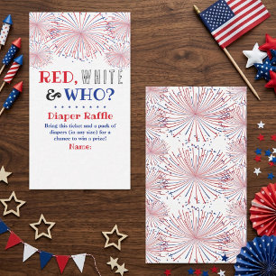 Red, White & Who? 4th Of July Gender Reveal Party Enclosure Card