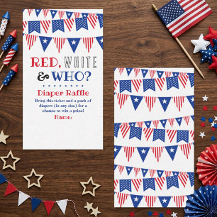 Red, White & Who? 4th Of July Gender Reveal Party Enclosure Card