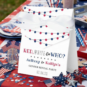 Red, White & Who? 4th Of July Gender Reveal Party Favour Box