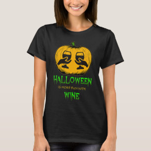 Red White Wine Halloween Pumpkin Jack O Lantern Al T-Shirt