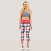 RED WHTE and BLUE Custom High-Waisted Capris
