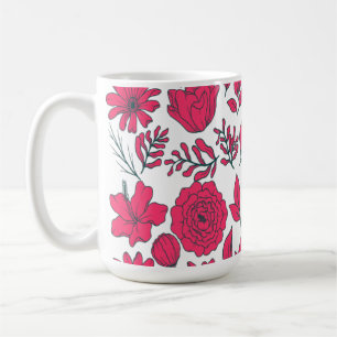 Red wild flowers coffee mug