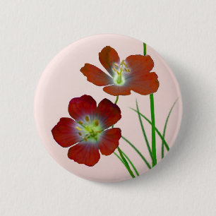 Red Wildflower 6 Cm Round Badge