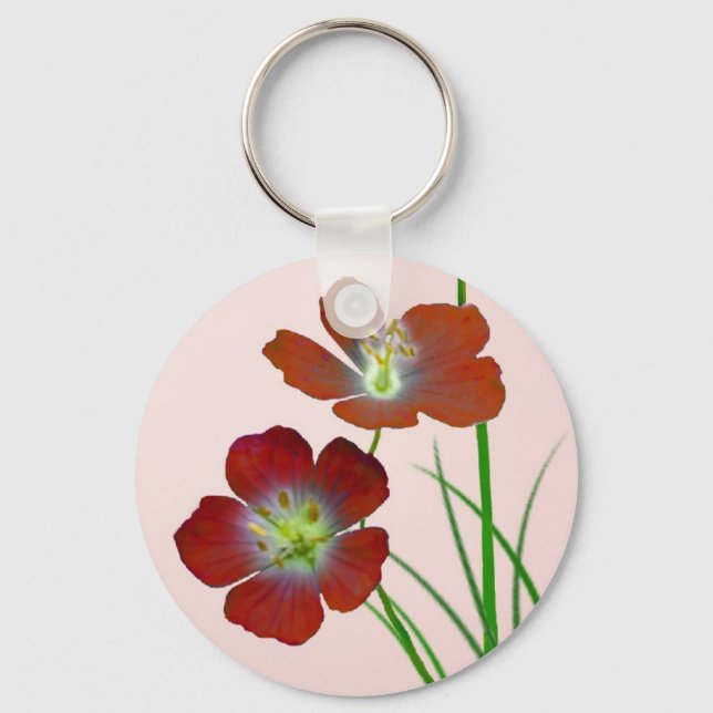 Red Wildflower Key Ring (Front)