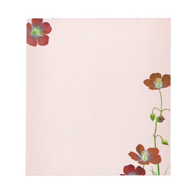 Red Wildflower Notepad (Front)