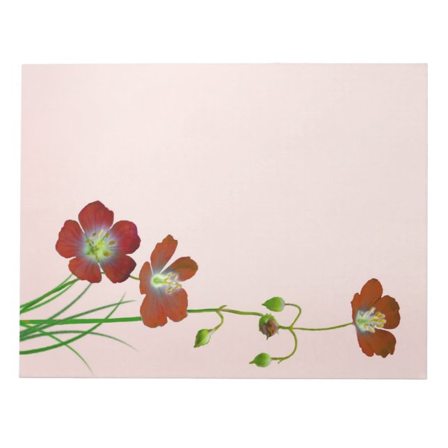 Red Wildflower Notepad (Front)