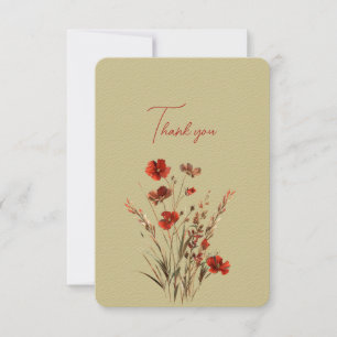 Red Wildflowers Thank You Wedding Gift 