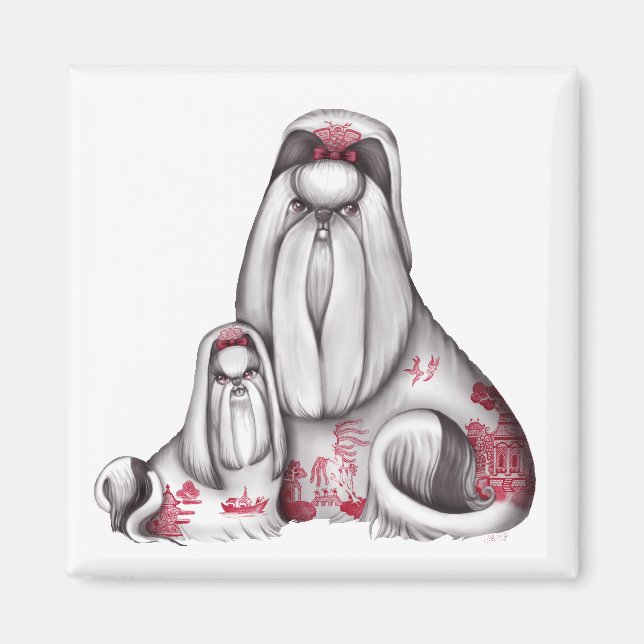 Red Willow Shih Tzus Magnet (Front)