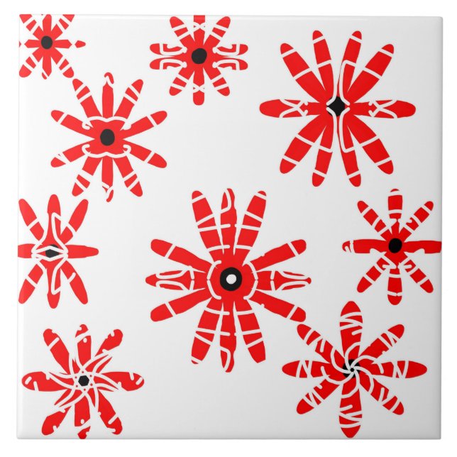 Red Windmills Ceramic Tile (Front)