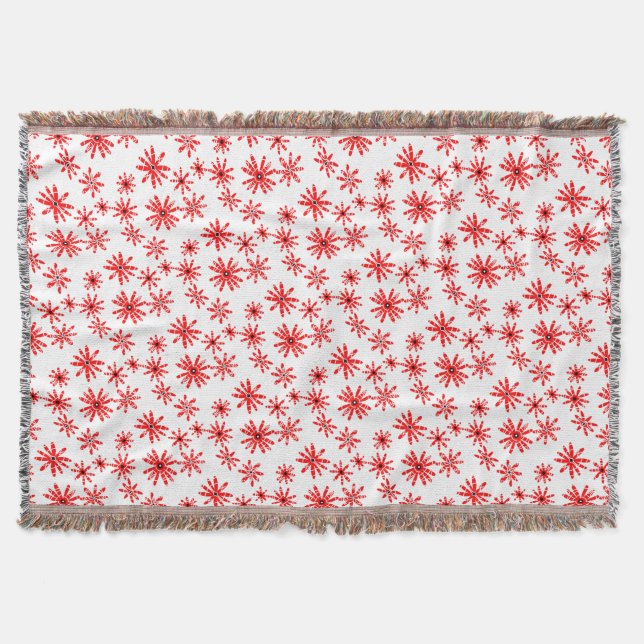 Red Windmills Throw Blanket (Front)