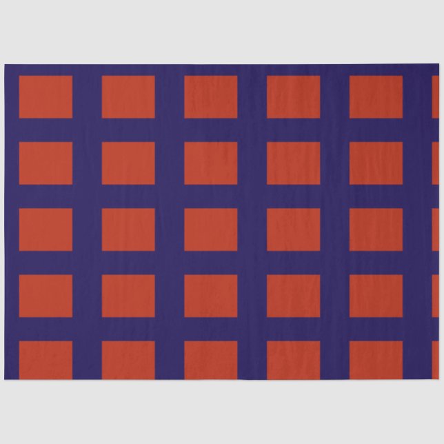 Red Window Pane Square Geometric Pattern Architect Tissue Paper (Front)