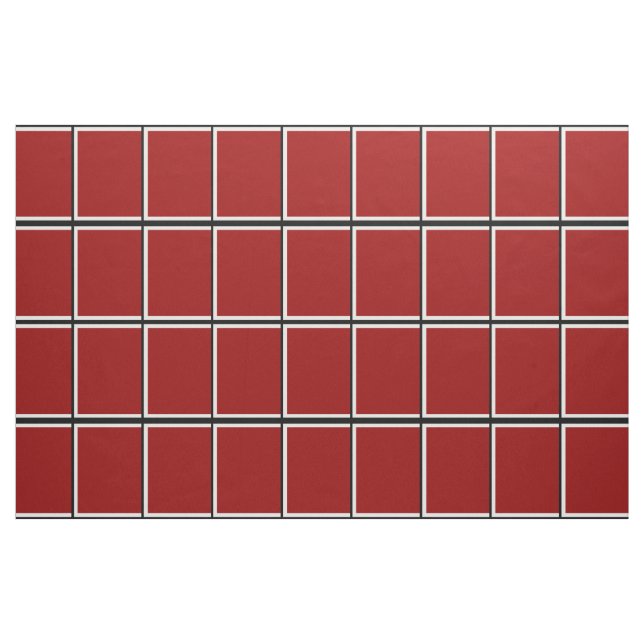 Red Windowpane Check Fabric (Fat Quarter)
