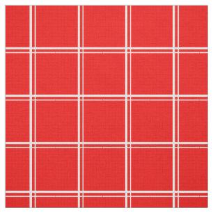 Red Windowpane Plaid Fabric