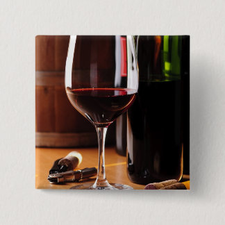 Red Wine 15 Cm Square Badge