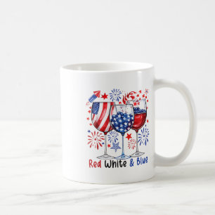 Red Wine And Blue 4th Of July Red White Blue Wine Coffee Mug