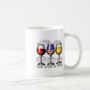 Red Wine And Blue 4th Of July Wine Gles American U Coffee Mug