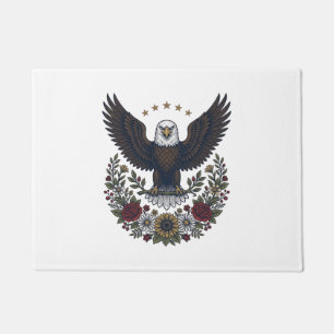 Red Wine and Blue Patriotic Wine Lover Doormat