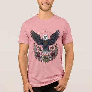 Red Wine and Blue Patriotic Wine Lover Tri-Blend Shirt