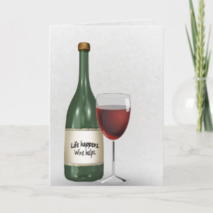 Red wine and bottle card